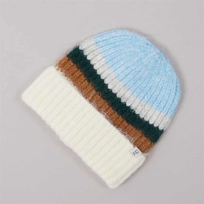 French Connection Dame fluffy hue - Blå/Camel Multi