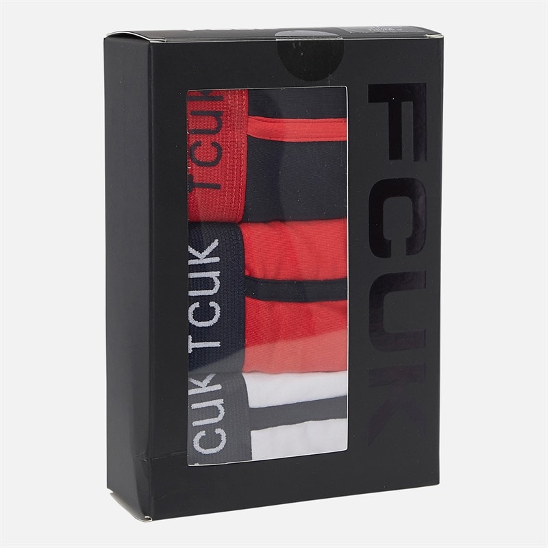 Herre trepak FCUK boxertrusser FCUK 8 Marine/Rød/Hvid - Billede 2
