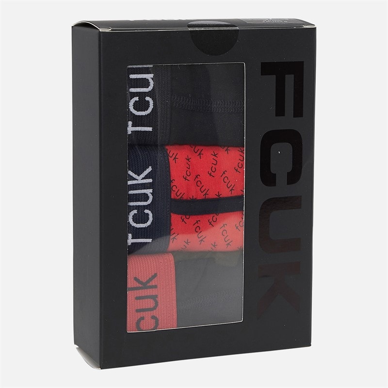Herre FCUK trepak boxershorts FCUK12 Sort/Rød Print/Sort - Billede 2