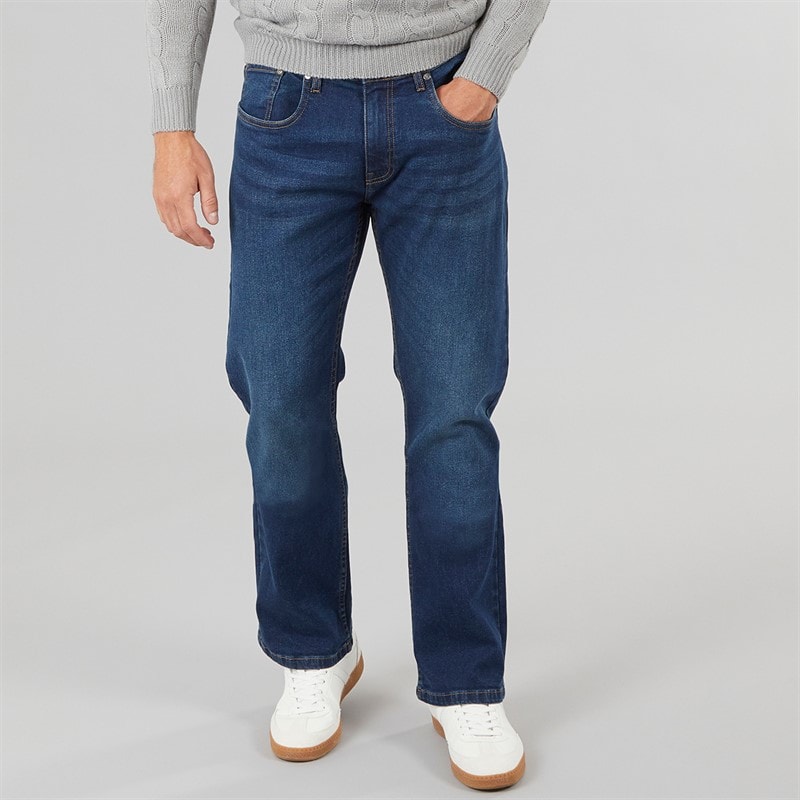 Herre bootcut denimjeans Dark Wash - Billede 1