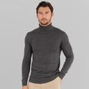 Herre rullekrave sweater Charcoal Marl