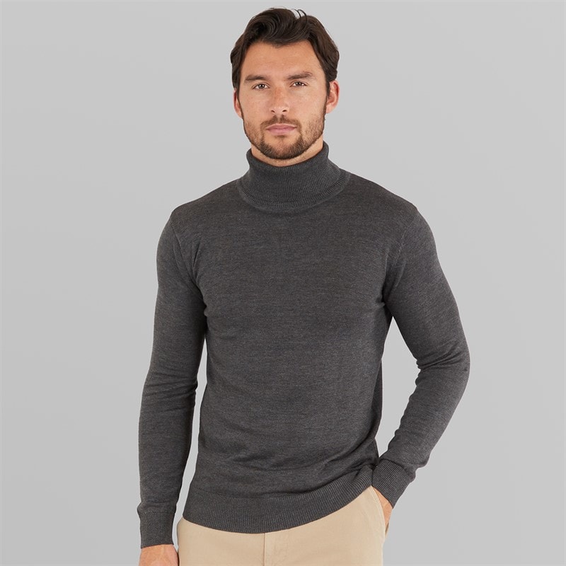 Onfire Herre rullekrave sweater - Charcoal Marl