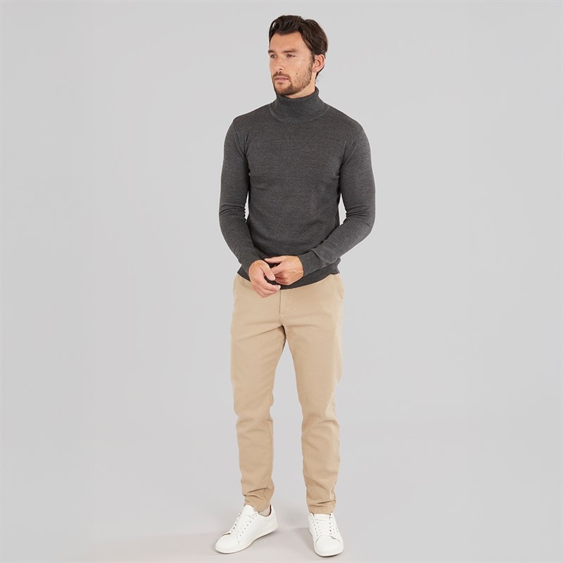 Herre rullekrave sweater Charcoal Marl - Billede 3