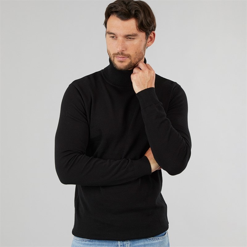 Onfire Herre rullekrave sweater - Sort