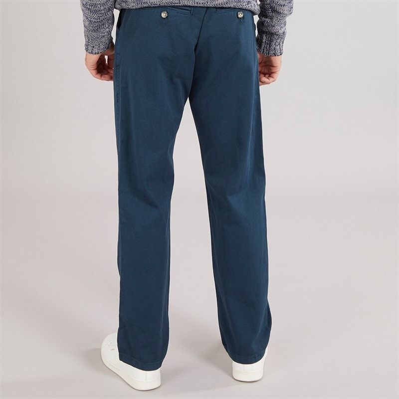Herre straight fit 100% bomulds chino bukser Mørkeblå - Billede 2