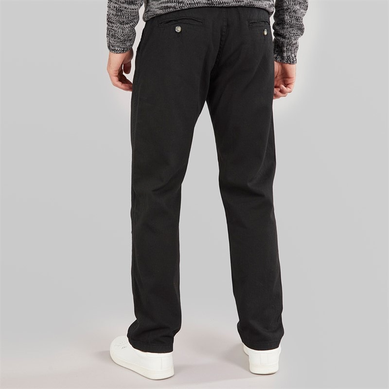 Herre straight fit 100% bomulds chino bukser Sort - Billede 2