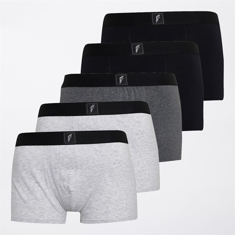 Herre fempak boxershorts Sort/Grå Pack - Billede 1