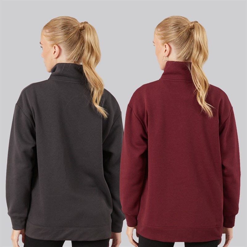 Dame 1/4 lynlås to-pak sweatshirt Magnet/Bourgogne - Billede 2