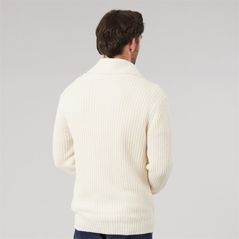 Herre cardigan med sjalskrave Oatmeal - Billede 2
