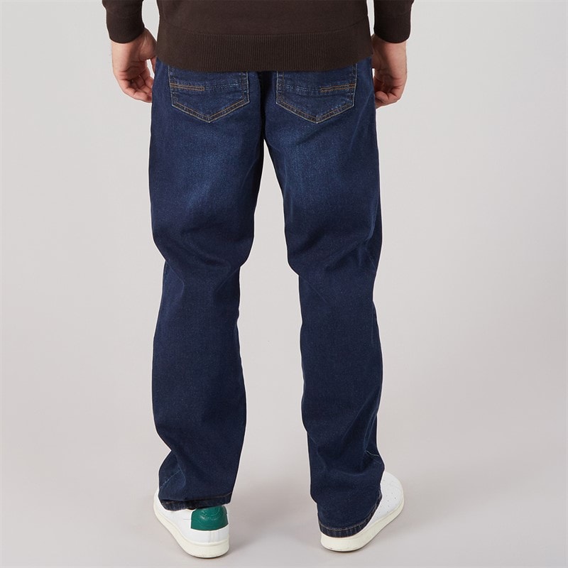 Herre lonan afslappede straight fit denimjeans Dark Wash - Billede 2