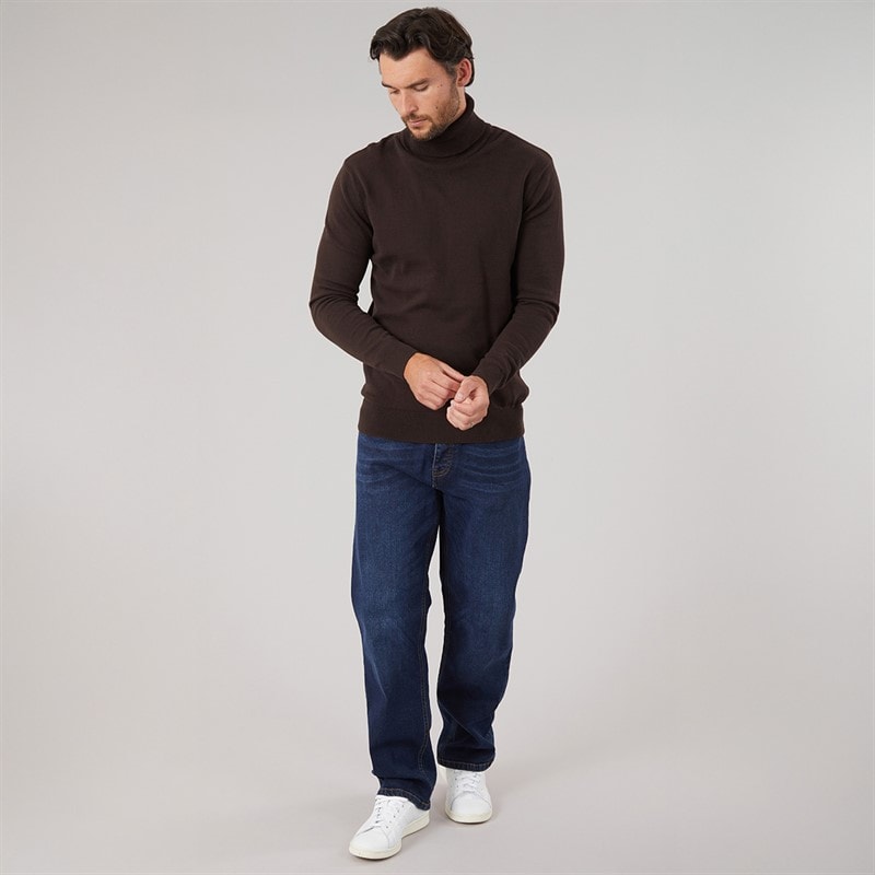Herre lonan afslappede straight fit denimjeans Dark Wash - Billede 4