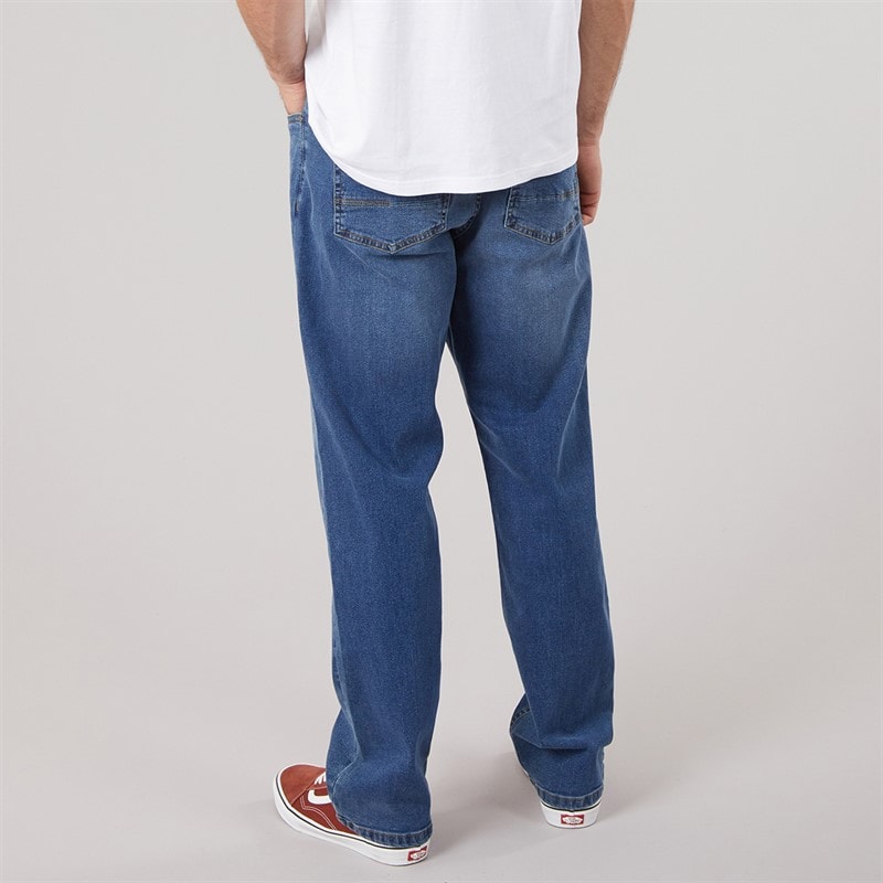 Herre lonan afslappede straight fit denimjeans Mid Wash - Billede 2