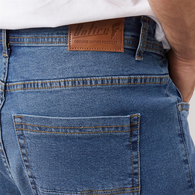 Herre lonan afslappede straight fit denimjeans Mid Wash - Billede 3