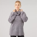 Dame sweater med krave Charcoal Grey