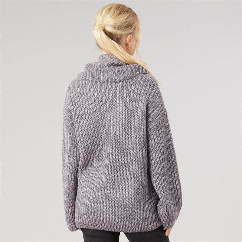 Dame sweater med krave Charcoal Grey - Billede 2