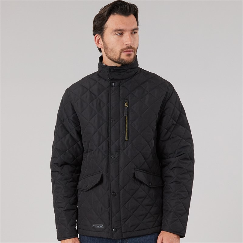 Herre argyle vatteret jakke Sort - Billede 3