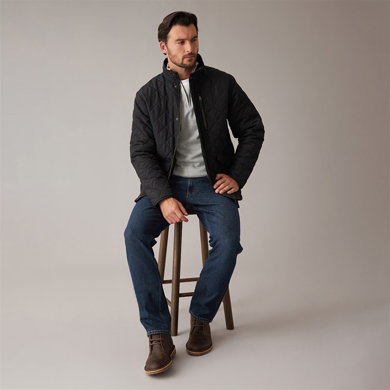 Herre argyle vatteret jakke Sort - Billede 4