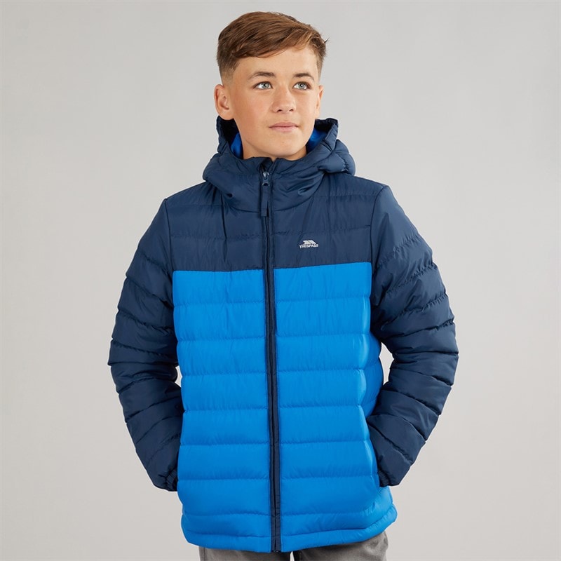 Trespass Junior Drenge oskar vatteret hættejakke - Navy/Blå - Billede 3