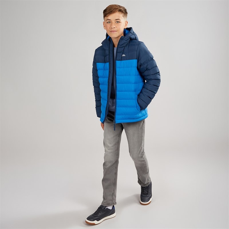 Trespass Junior Drenge oskar vatteret hættejakke - Navy/Blå - Billede 4