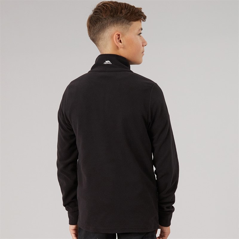 Trespass Junior Drenge masonville 1/2 zip mikrofleece - Sort - Billede 2