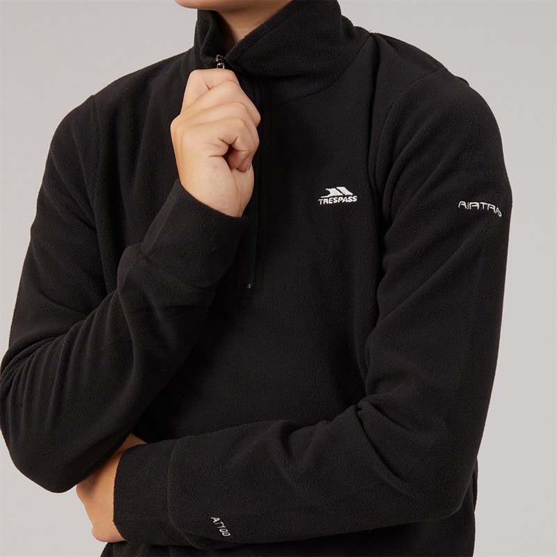 Trespass Junior Drenge masonville 1/2 zip mikrofleece - Sort - Billede 5