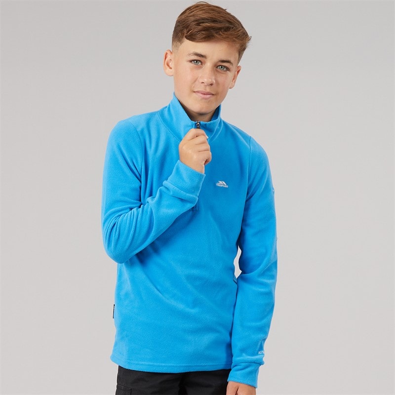 Trespass Junior Drenge masonville 1/2 zip mikrofleece - Cobalt - Billede 3