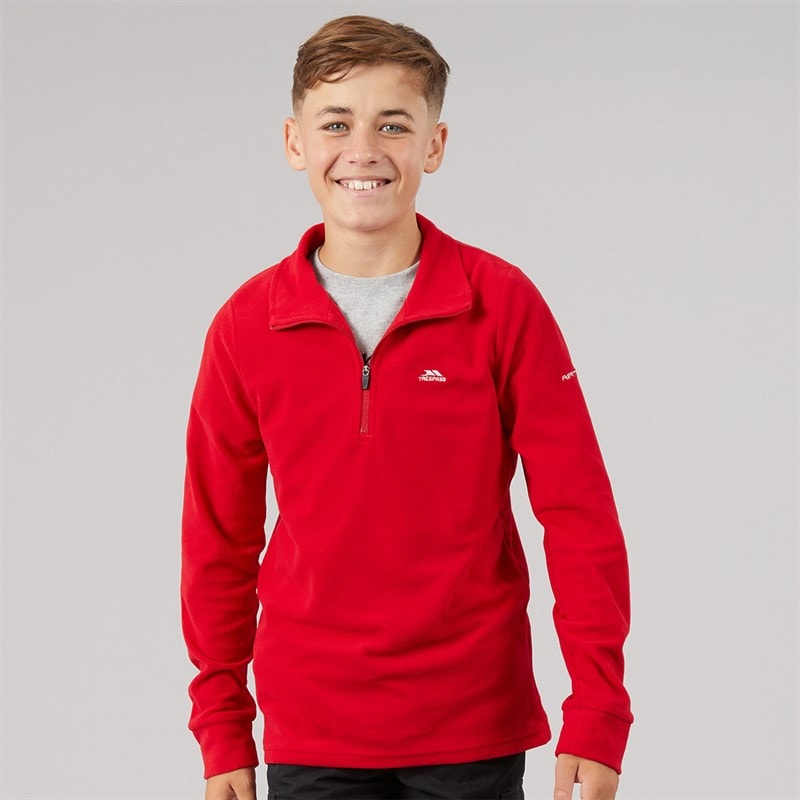 Trespass Junior Drenge masonville 1/2 zip mikrofleece - Rød