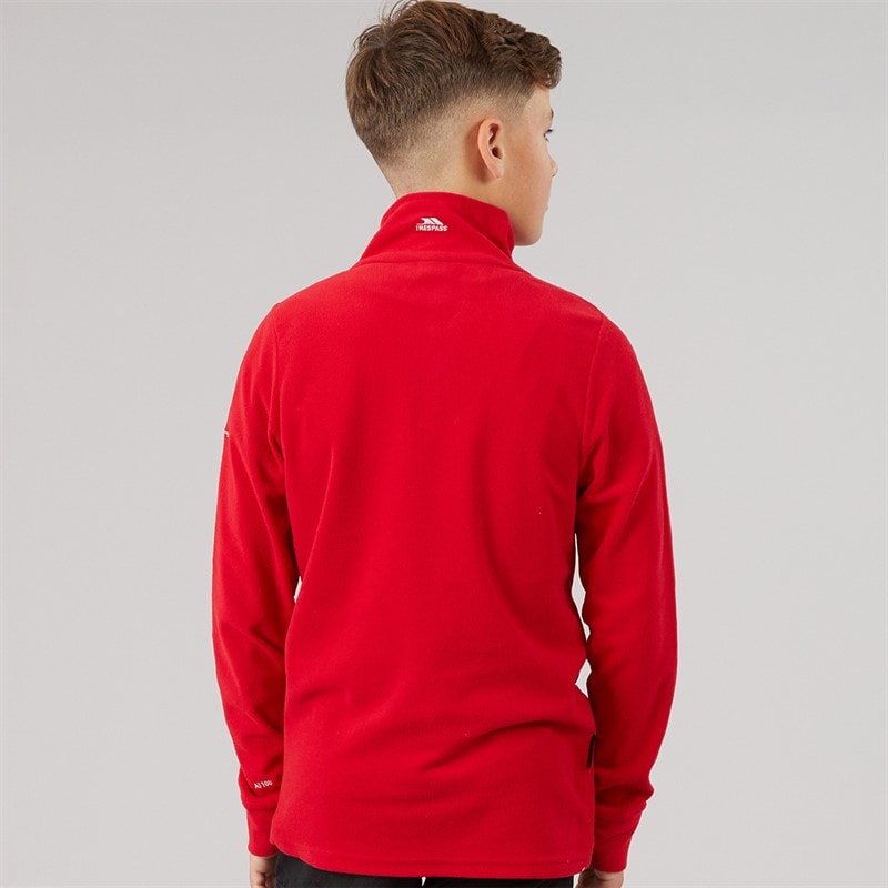 Trespass Junior Drenge masonville 1/2 zip mikrofleece - Rød - Billede 2