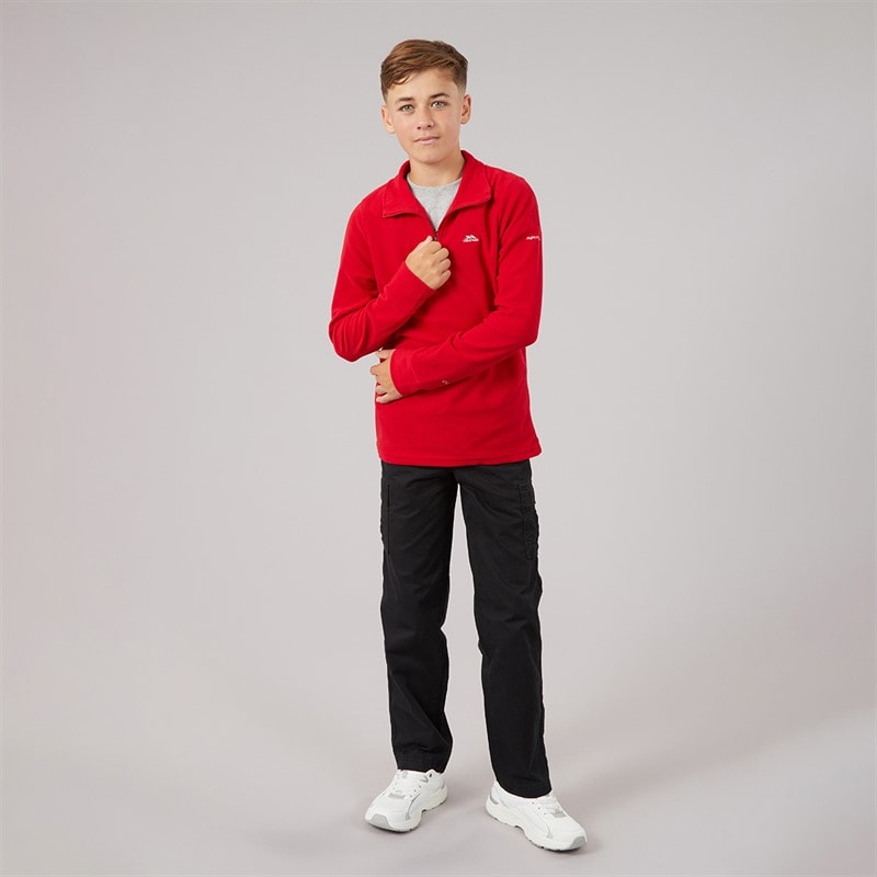 Trespass Junior Drenge masonville 1/2 zip mikrofleece - Rød - Billede 4