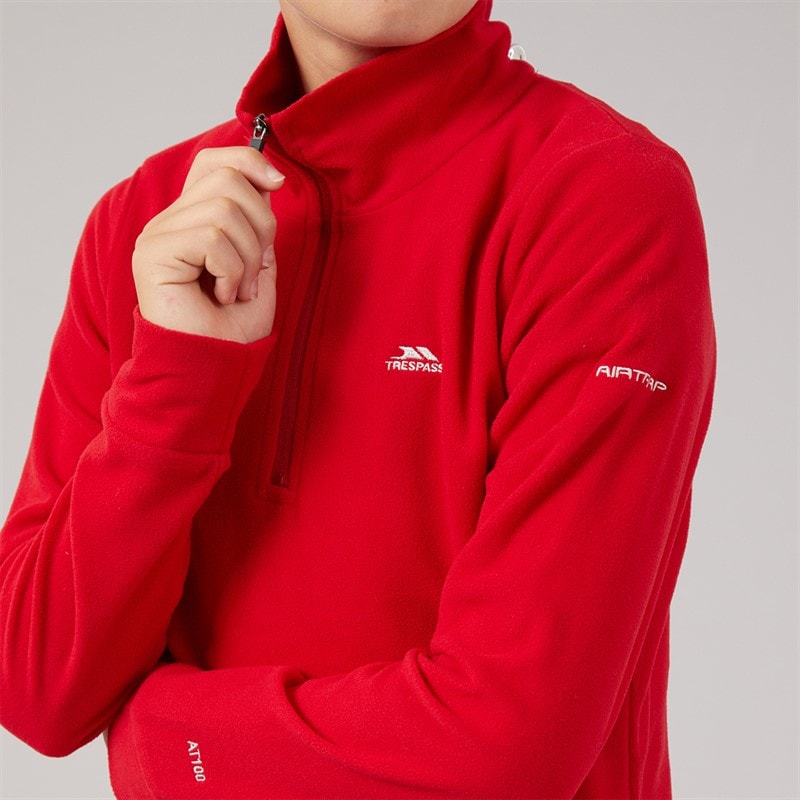 Trespass Junior Drenge masonville 1/2 zip mikrofleece - Rød - Billede 5