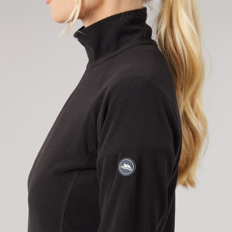 Dame shiner 1/2 zip mikrofleece Sort - Billede 3