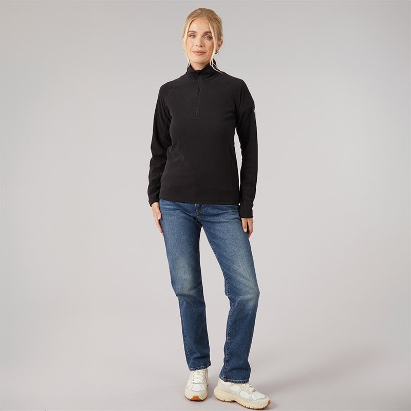 Dame shiner 1/2 zip mikrofleece Sort - Billede 4
