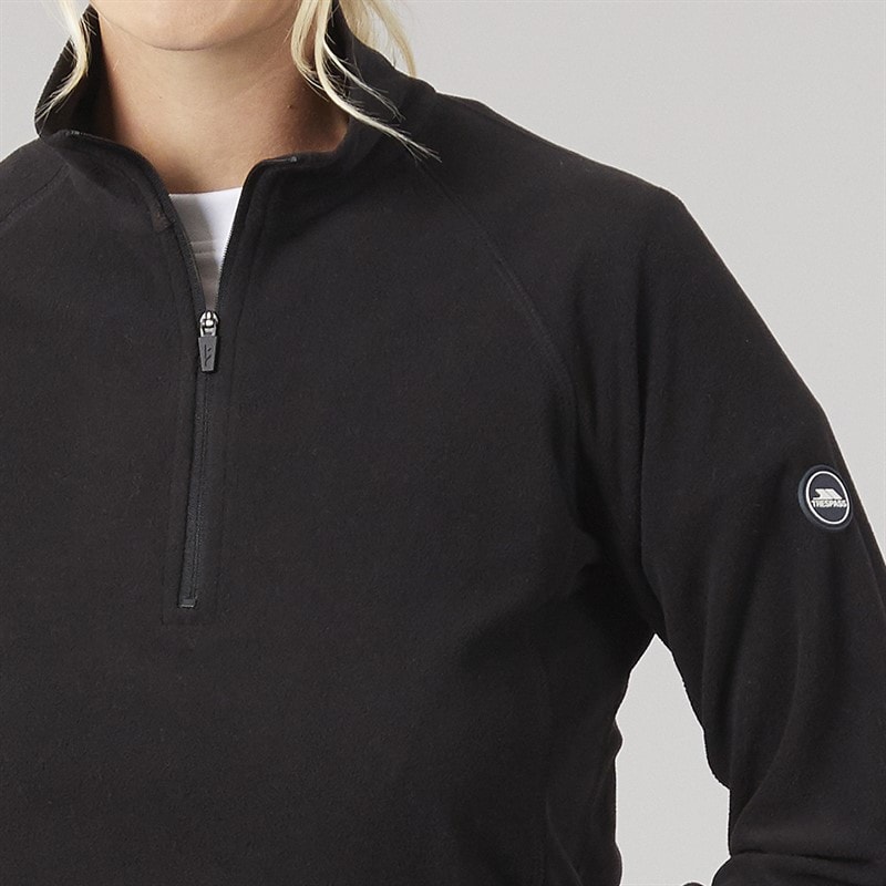 Dame shiner 1/2 zip mikrofleece Sort - Billede 5