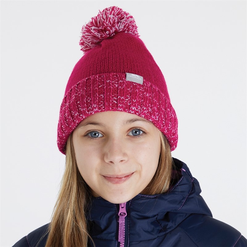 Trespass Piger nefti strikket bobblehat - Pink Lady - Billede 2