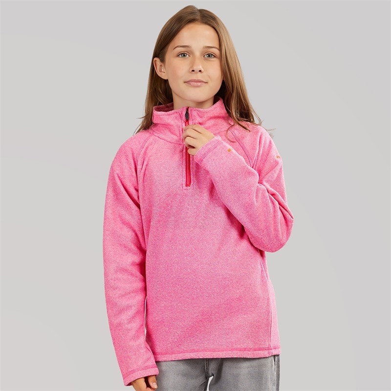 Trespass Piger meadows fleece med 1/2 lynlås - Pink Lady