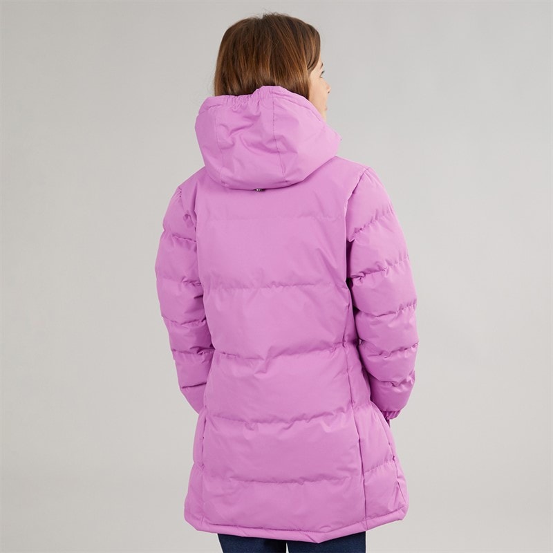 Trespass Piger tiffy vandtæt lang vatteret hættejakke - Deep Pink - Billede 2