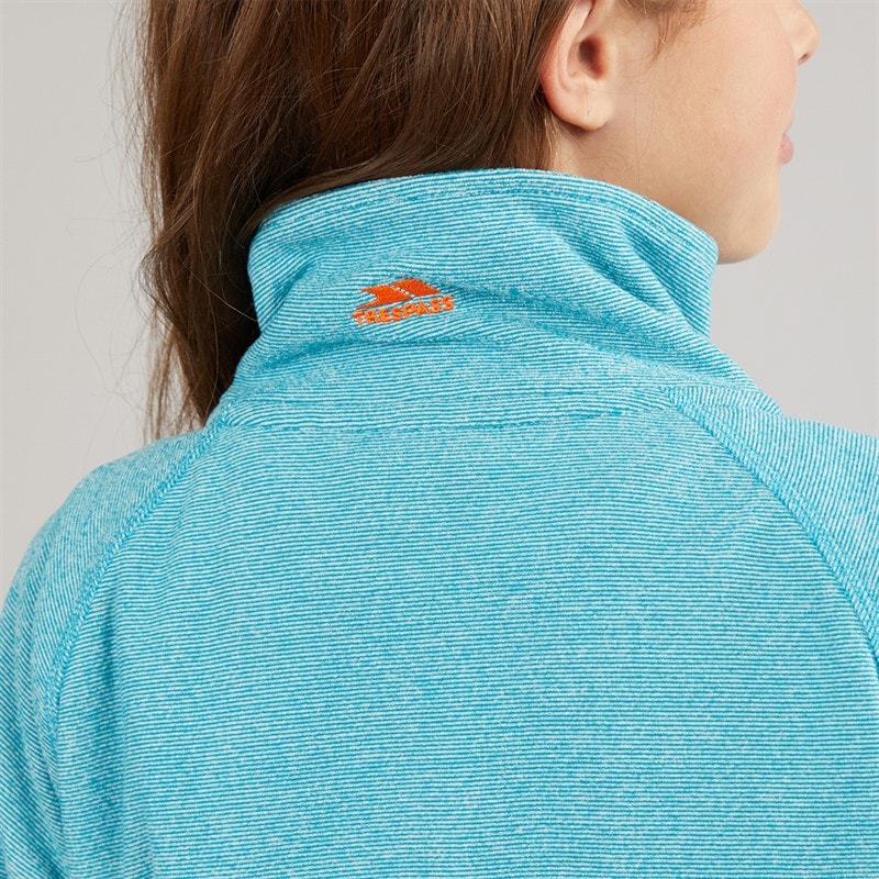Trespass Piger meadows fleece med 1/2 lynlås - Marine - Billede 3
