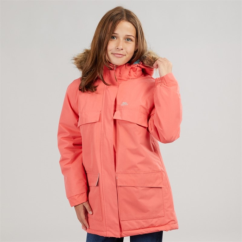 Trespass Piger larission isoleret vandtæt parka - Soft Orange - Billede 3
