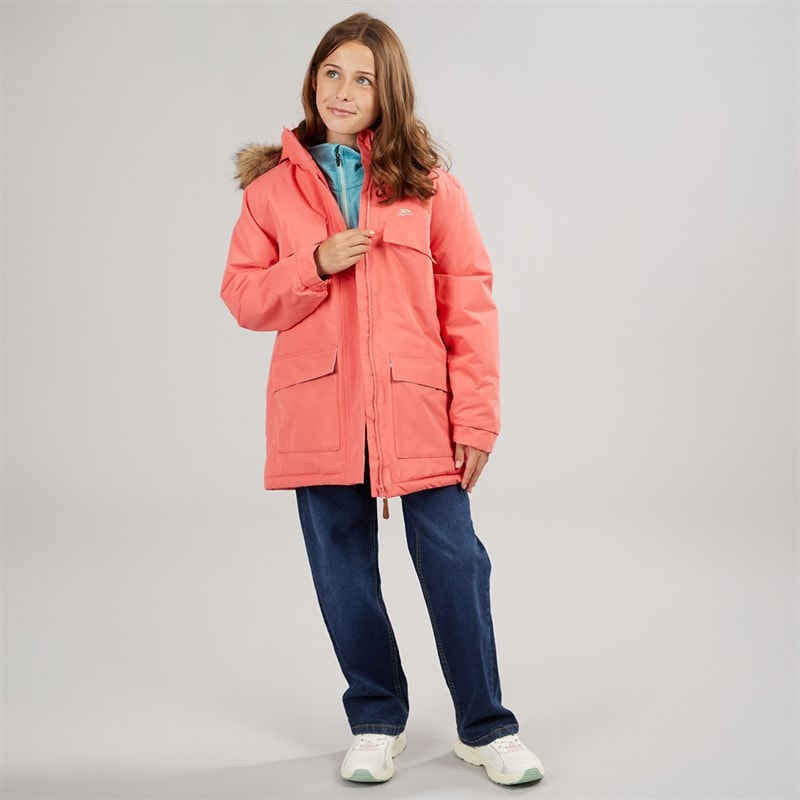 Trespass Piger larission isoleret vandtæt parka - Soft Orange - Billede 4