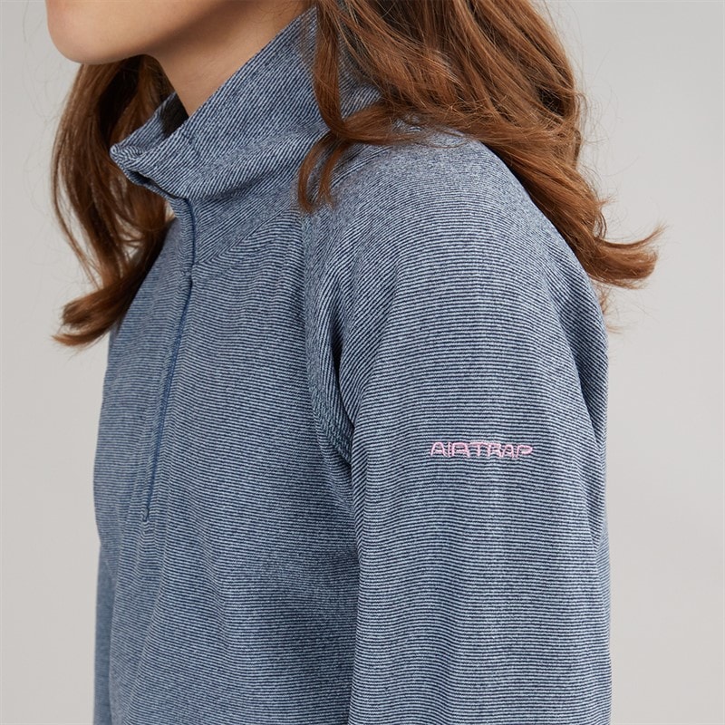 Trespass Piger meadows fleece med 1/2 lynlås - Navy/Pink Logo - Billede 5