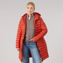 Dame briarlea vatteret hættetrøjelang frakke Burnt Orange