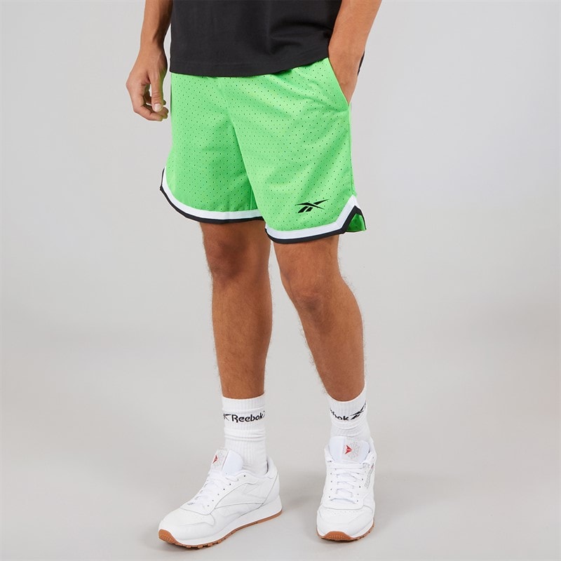 Herre Reebok basketball 7 tommer overgangsshorts Solar Lime - Billede 1
