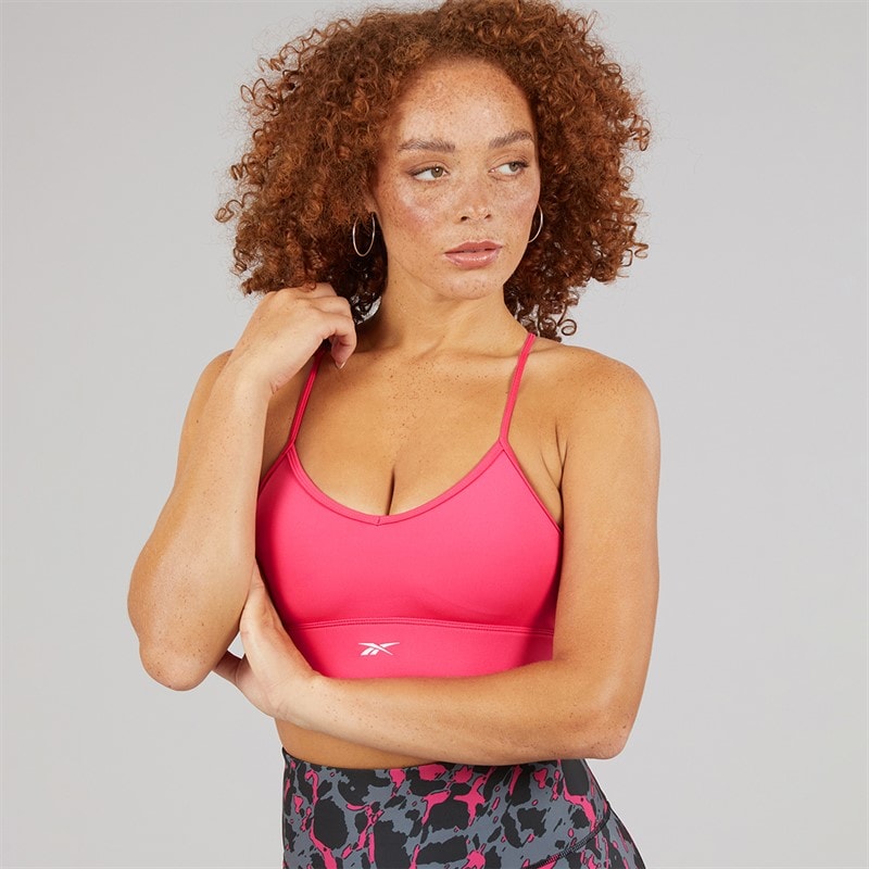 Dame id train tri-back let støttende sports-bh top Bold Pink - Billede 1