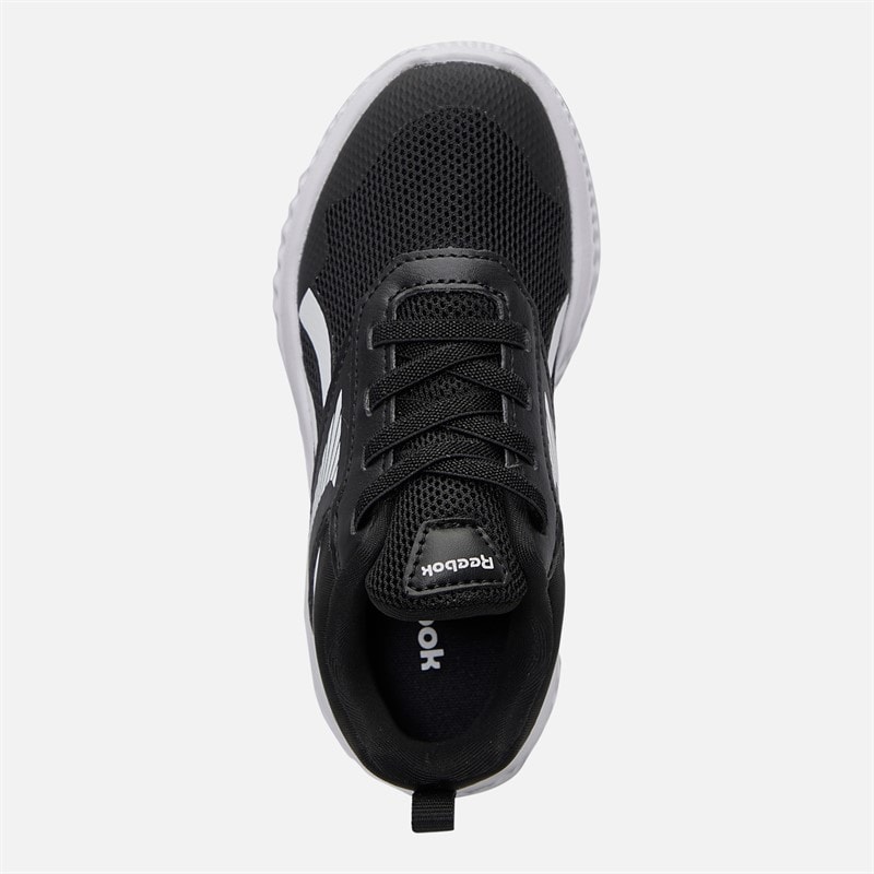 Reebok Spædbarn rush runner 5 elastisk snørebånd neutrale løbesko - Sort/Sort/Hvid - Billede 4