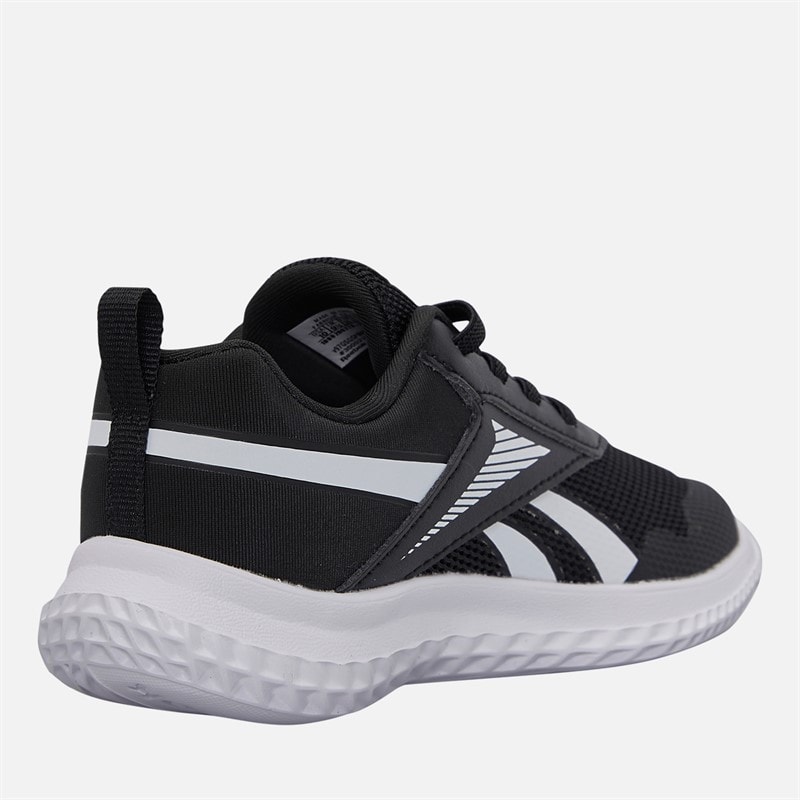 Reebok Spædbarn rush runner 5 elastisk snørebånd neutrale løbesko - Sort/Sort/Hvid - Billede 5