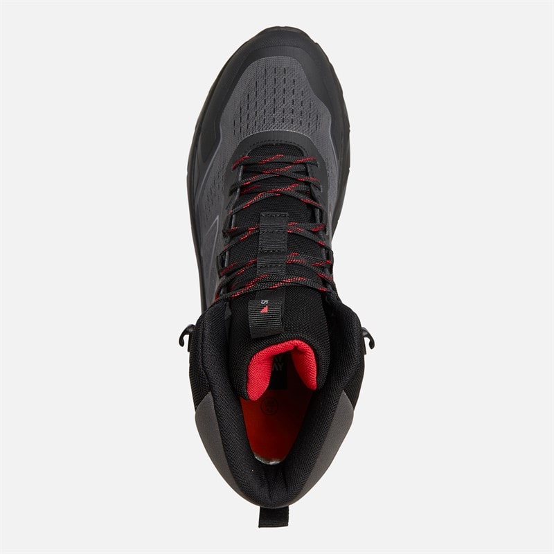 Herre higger 2 mid hydroDRY vandtætte trail vandrestøvler Sort/Tango Red - Billede 4