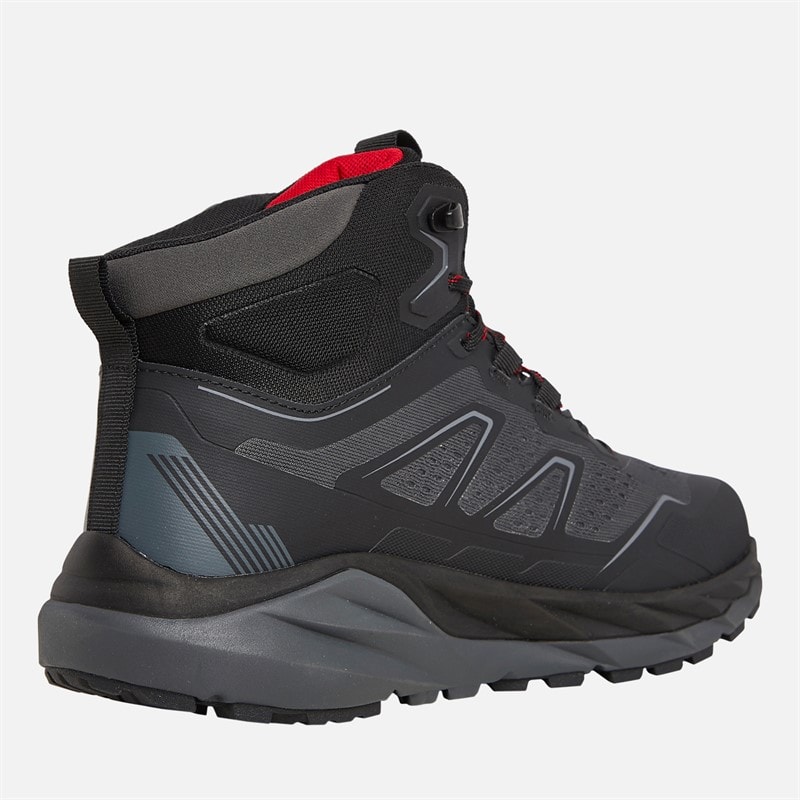 Herre higger 2 mid hydroDRY vandtætte trail vandrestøvler Sort/Tango Red - Billede 5