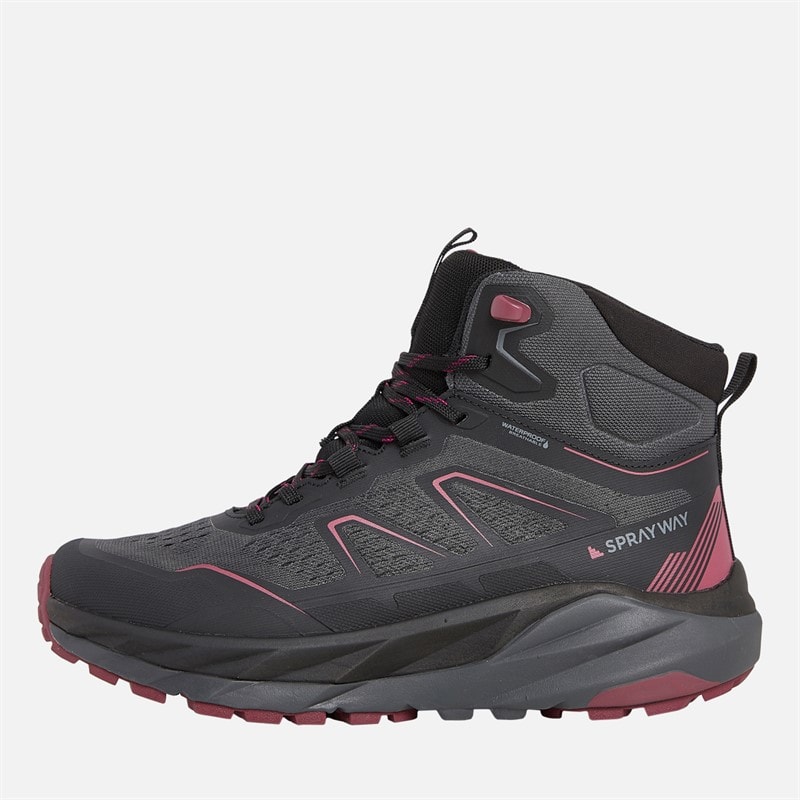 Dame higger 2 mid hydroDRY vandtætte trail vandrestøvler Sort/Lilla - Billede 1