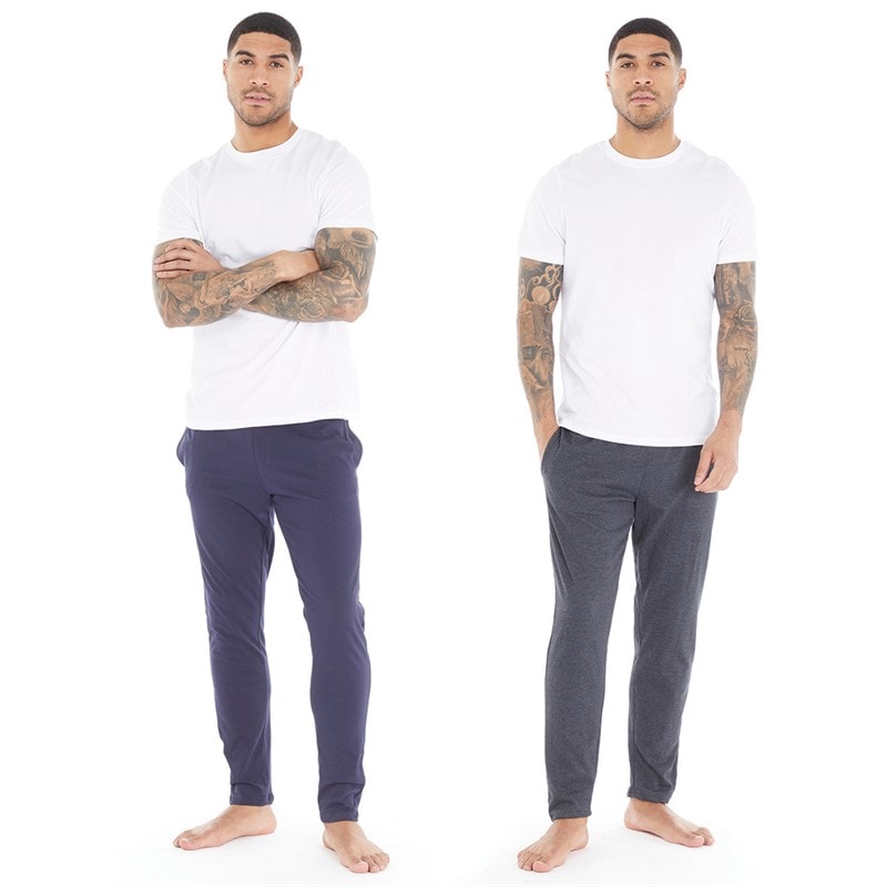 Herre rene to-pack loungewear joggers Charcoal/Marineblå - Billede 4