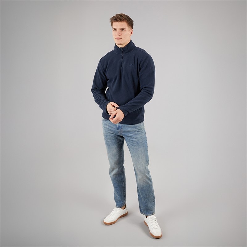 Herre blade 1/4 lynlås fleece Marineblå - Billede 4